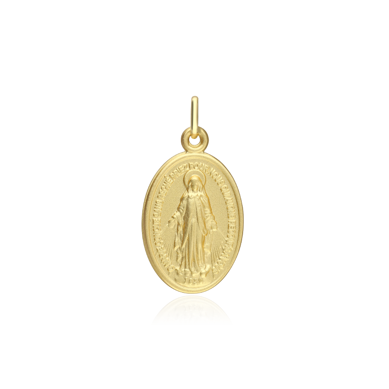 Medalla Oro 18k oval "Virgen Milagrosa"