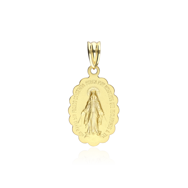 Medalla Oro 18k satinada "Milagrosa"