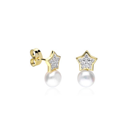 Pendientes Oro 18k y circonitas "Sparkle"