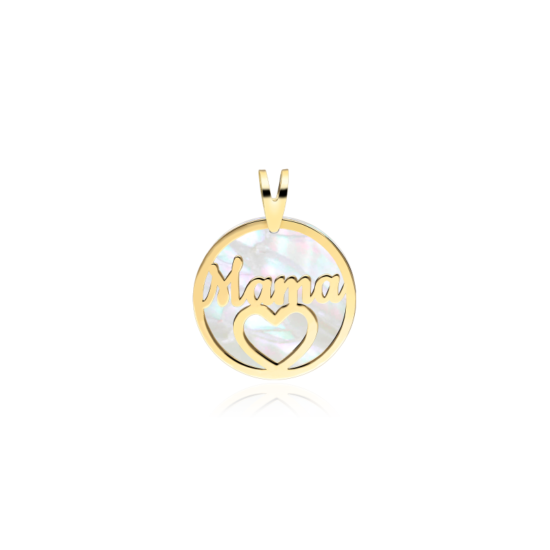 Colgante Oro 18k y nácar "Mamá"