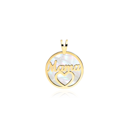 Colgante Oro 18k y nácar "Mamá"