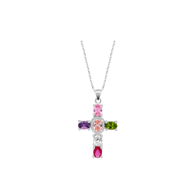 Collar Lotus cruz colores plata mujer LP3710-1/1