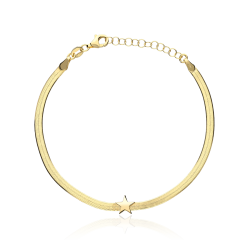 Pulsera plata de ley con ba  o Oro 18k  Estrella 