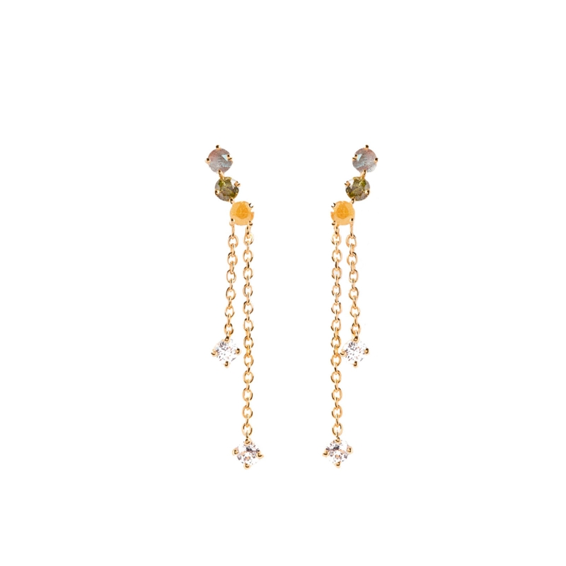 Pendientes Pdpaola Sena plata de ley baño de oro AR01-556-U Pendientes Pdpaola Sena plata de ley baño de oro AR01-556-U