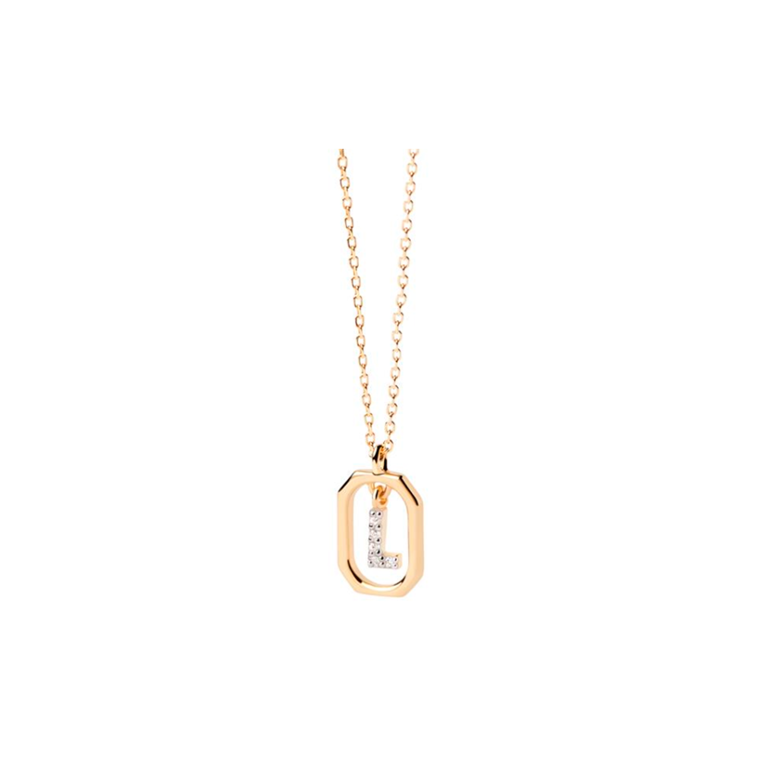 P D PAOLA Collar letra O CO01-274-U mujer dorado, Plata esterlina