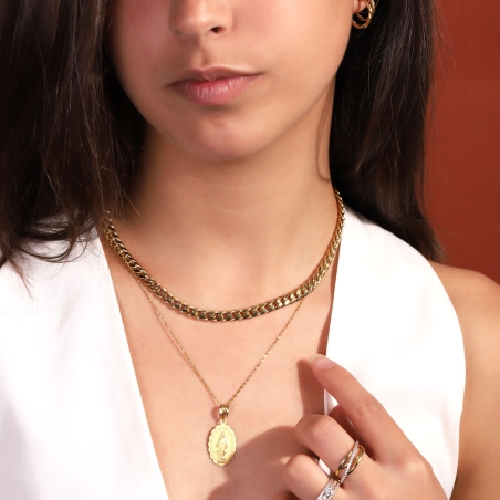 Medalla Oro 18k satinada "Milagrosa"