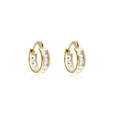 Pendientes Aro Oro 18k y circonitas "Midelt"