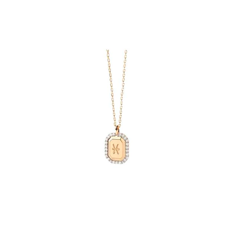 Collar Pdpaola signo zodiaco Piscis plata baño de oro CO01-567-U Collar Pdpaola signo zodiaco Piscis plata baño de oro CO01-567-U