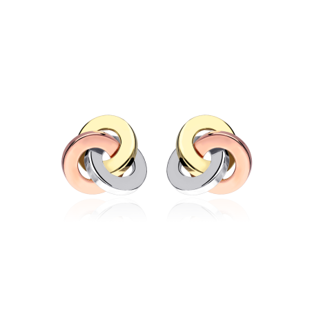 Pendientes Oro 18k Bicolor "Entrelazados"