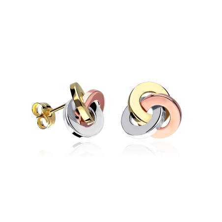 Pendientes Oro 18k Bicolor "Entrelazados"