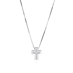 Gargantilla Cruz Oro 18k y Diamantes 0 06cts  Breisach 