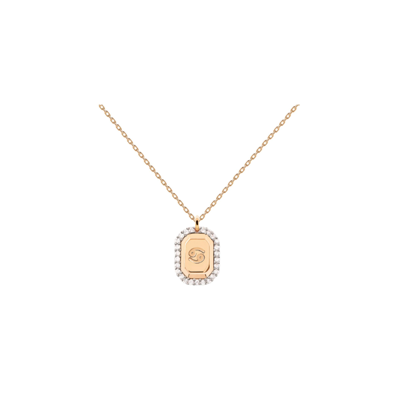 Collar Pdpaola signo zodiaco Cáncer plata baño de oro CO01-571-U Collar Pdpaola signo zodiaco Cáncer plata baño de oro CO01-571-U