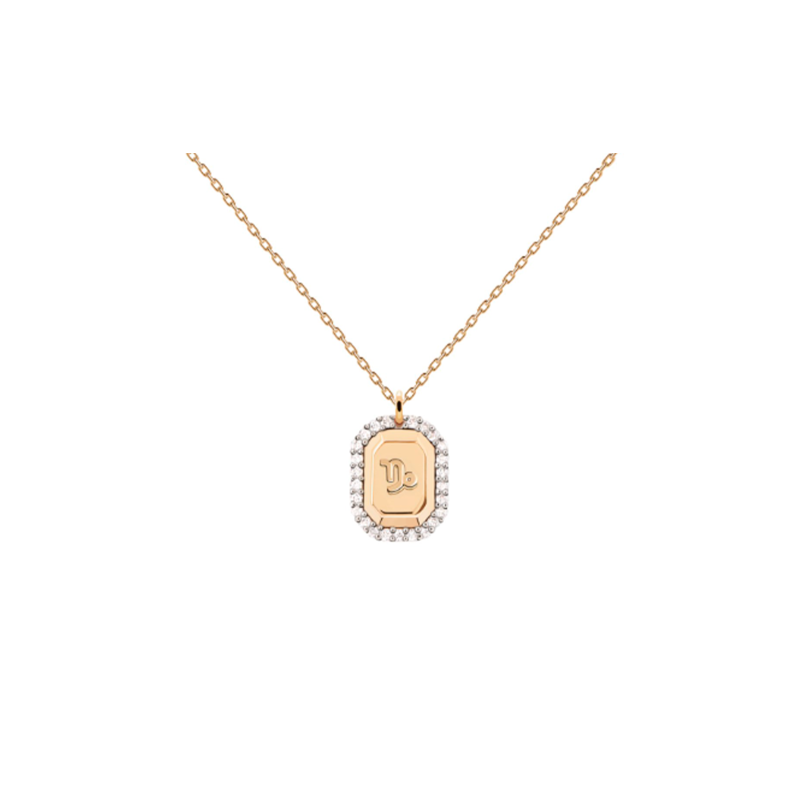 Collar Pdpaola signo zodiaco Capricornio plata baño de oro CO01-577-U Collar Pdpaola signo zodiaco Capricornio plata baño de oro CO01-577-U
