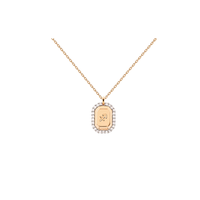 Collar Pdpaola signo zodiaco Sagitario plata baño de oro CO01-576-U Collar Pdpaola signo zodiaco Sagitario plata baño de oro CO01-576-U
