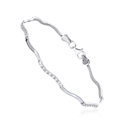 Pulsera Oro 18k blanco y circonitas  Bianca 