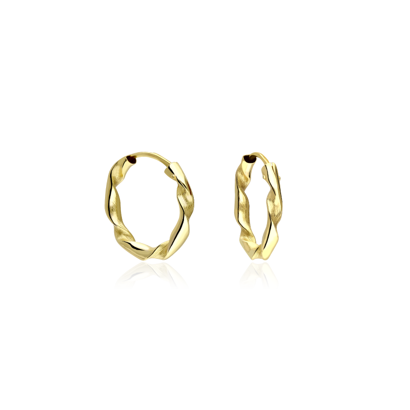 Aros Oro 18k 14mm "Rizo"