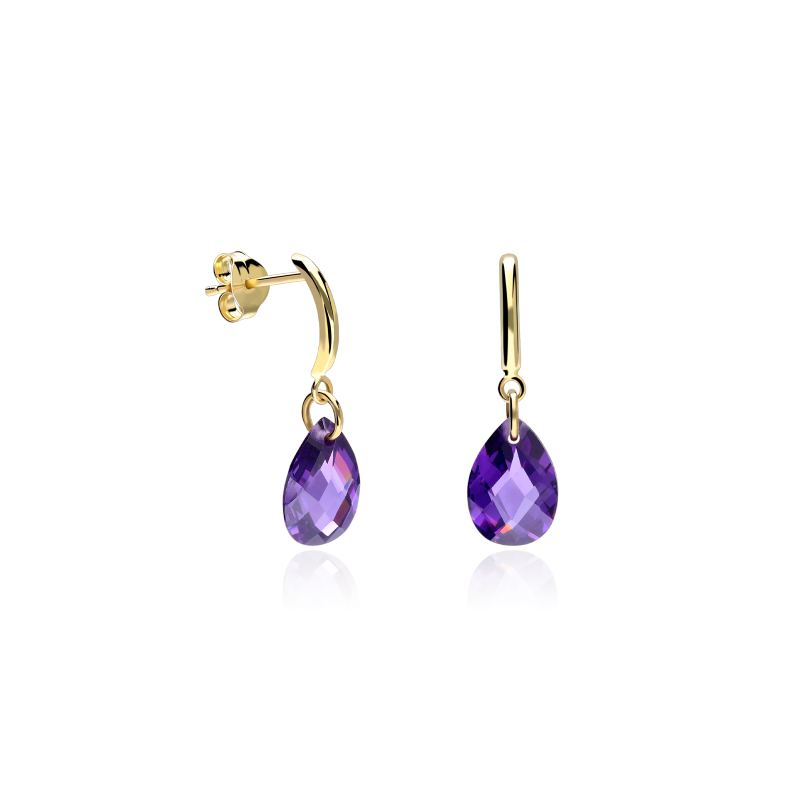 Pendientes Oro 18k y amatistas "Viola"