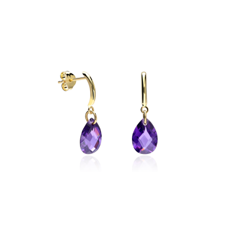Pendientes Oro 18k y amatistas "Viola"