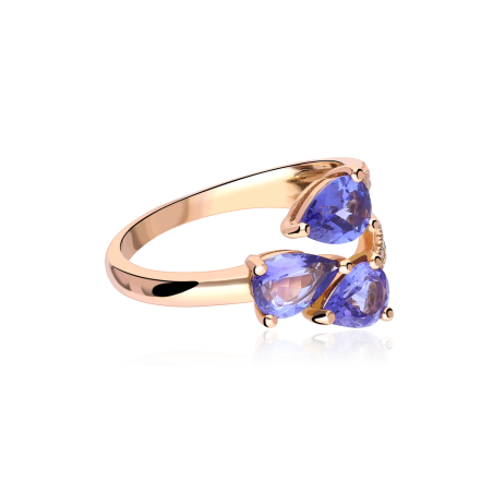 Anillo Oro 18k Amatistas y diamantes "Leandra"