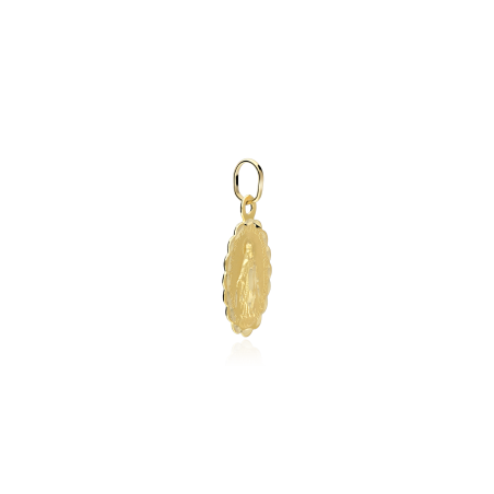 Medalla Oro 18k tallada "Virgen Milagrosa"