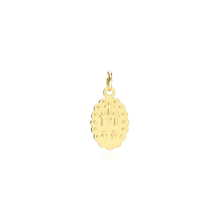 Medalla Oro 18k tallada "Virgen Milagrosa"