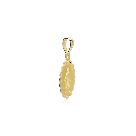 Medalla Oro 18k tallada "Virgen Milagrosa"