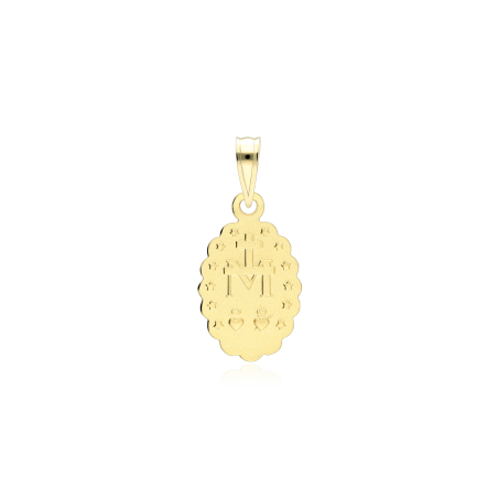 Medalla Oro 18k tallada "Virgen Milagrosa"