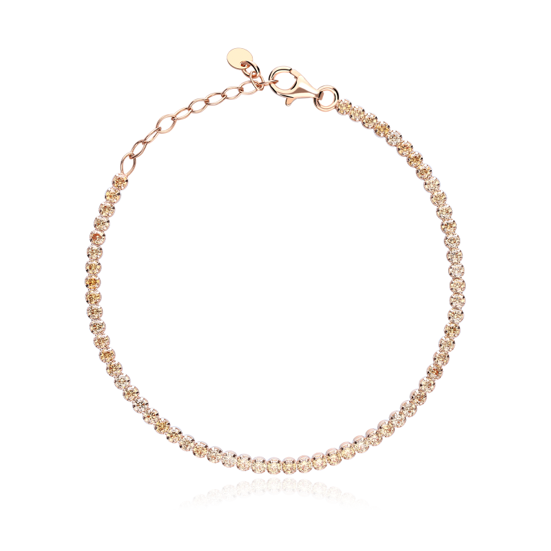 Pulsera plata de ley y circonitas "Creme Riviere"