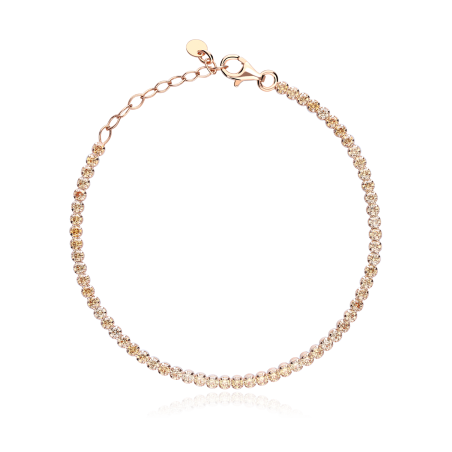 Pulsera plata de ley y circonitas "Creme Riviere"