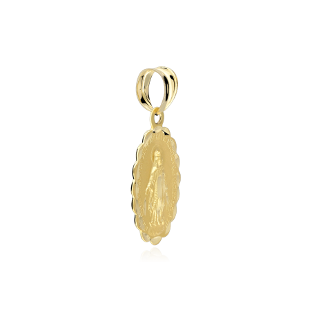 Medalla Oro 18k tallada "Virgen Milagrosa"