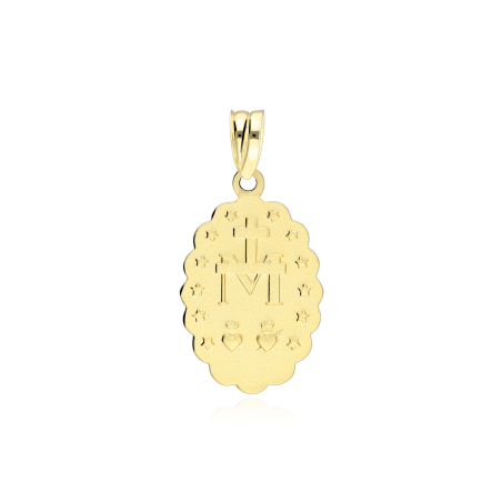 Medalla Oro 18k tallada "Virgen Milagrosa"