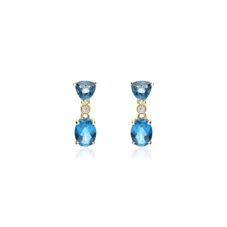 Pendientes Oro 18k, zafiro y circonita "Scenic"