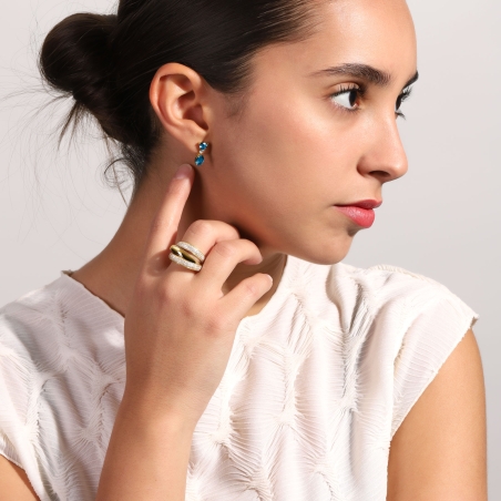 Pendientes Oro 18k, zafiro y circonita "Scenic"