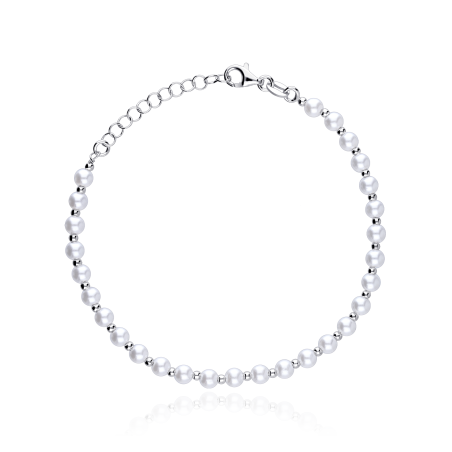 Pulsera plata de ley y perlas 4.3mm "Atenea"