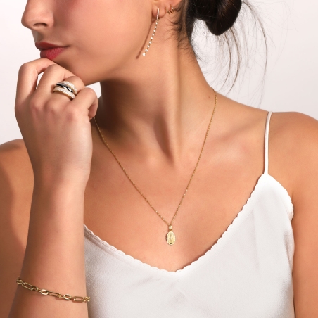Medalla Oro 18k satinada "Milagrosa"