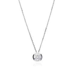 Gargantilla "Nomi L" en Oro blanco 18k y Diamantes