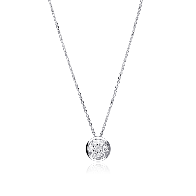 Gargantilla "Nomi L" en Oro blanco 18k y Diamantes