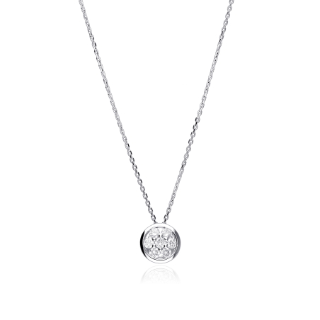 Gargantilla "Nomi L" en Oro blanco 18k y Diamantes