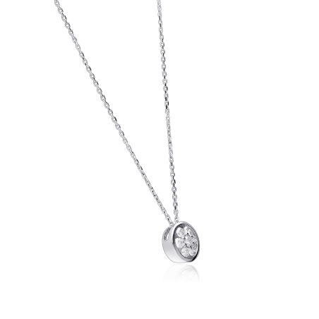 Gargantilla "Nomi L" en Oro blanco 18k y Diamantes