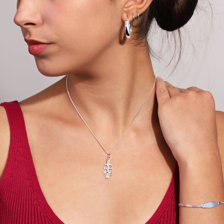 Colgante Cruz Plata De Ley 24mm "Caravaca"