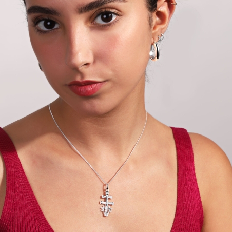 Colgante Cruz Plata De Ley 30mm "Caravaca"