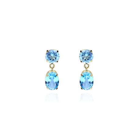 Pendientes Oro 18k y Topacios Azules "Mariana"