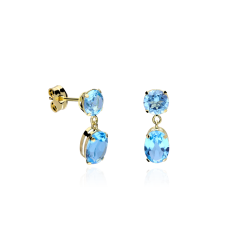 Pendientes Oro 18k y Topacios Azules "Mariana"