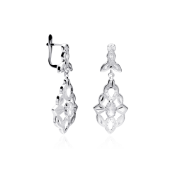 Pendientes Oro Blanco 18k y circonitas "Carbin"