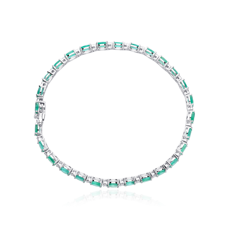 Pulsera Oro 18k esmeraldas y diamantes 0.42cts "Bleckede"