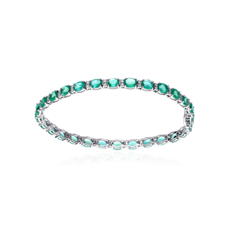 Pulsera Oro 18k esmeraldas y diamantes 0.42cts "Bleckede"