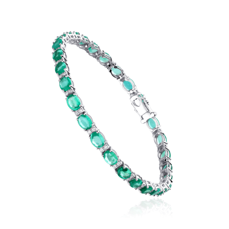 Pulsera Oro 18k esmeraldas y diamantes 0.42cts "Bleckede"