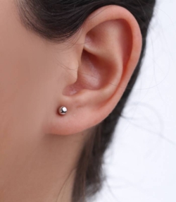 Pendientes bola Oro blanco 18k