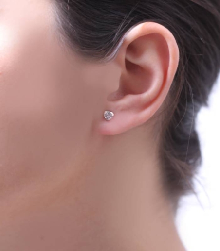 Pendientes Oro Blanco 18k Y Circonitas "Cora"