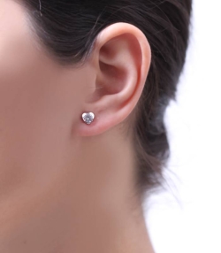 PENDIENTES "CORA" ORO BLANCO 18K Y CIRCONITA